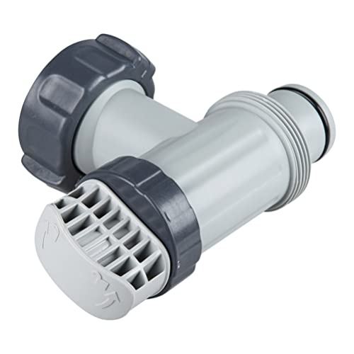 poolomio® Absperrventil, Absperrhahn für Intex Pool | kontrollierter Wasserein- und auslass | Poolzubehör kompatibel mit Allen Anschluss Ø 38 mm | chlor- und salzwasserbeständig Poolschlauch von poolomio