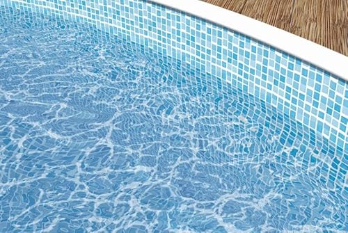 poolomio® Poolinnenfolie Oval Mosaik 730 x 370 x 120 cm | 0,3 mm Stärke | Innenhülle Pool aus hochwertigem PVC | Ersatzfolie mit 10 cm Überlappung von poolomio