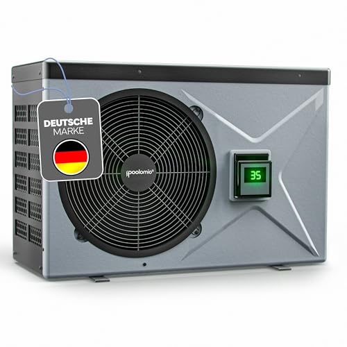 poolomio® Wärmepumpe Pool 70–85m³ NET Inverter 12| Ultra-Leise Poolheizung mit WiFi | Energieeffiziente Heizung (COP 14,20) für Swimmingpool | DC Full Inverter bis 15,4kW, -10°C Betrieb, Soft Start von poolomio