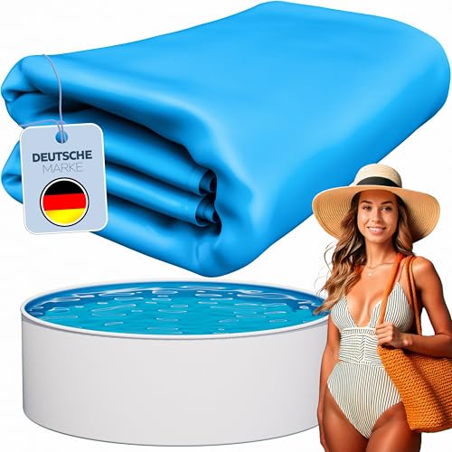 poolomio Poolfolie blau für Stahlwandpool rund 550 x 120 cm | Poolinnenfolie Aufstellpool Winterfest und UV-beständig | Ersatzfolie für Gartenpool | Pool Innenhülle 0,4 mm Stärke von poolomio