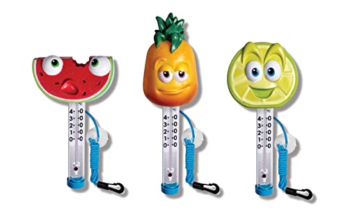 poolomio Poolthermometer Tutti-Frutti Wasserthermometer für Schwimmbecken, Schwimmbad und Pools von poolomio