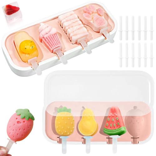 Poraceous Eis am Stiel Formen Silikon, 2 Stück Eisformen mit 12 Sticks, Ice Lolly Mold Popsicle Set, Wiederverwendbare Stieleisformer, Mold Popsicle Set für Kinder und Erwachsene BPA Frei Poraceous Eis am Stiel Formen Silikon, 2 Stück Eisformen mit 12 Sticks, Ice Lolly Mold Popsicle Set, Wiederverwendbare Stieleisformer, Mold Popsicle Set für Kinder und Erwachsene BPA Frei von poraceous