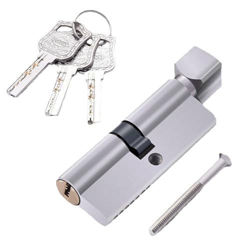 Poraceous Schließzylinder mit Knauf, 35/35 Euro Schließzylinder aus Messing, Zylinderschloss 70mm mit 3 Messing Schlüssel, Sicherheitsschloss Haustür, Türschloss Ersatzzubehör, Anti Picking Anti Snap von poraceous