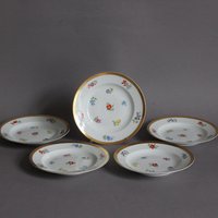 5 Meissen Streublümchen Gebäckteller Teller Flach 1.wahl Blume Knaufzeit Vor 1900 von porcelainexpert