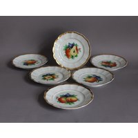 6 Porzellan Teller Obst Carl Krister Schlesien Kpm Jugendstil 6 Porzellan Teller Obst Carl Krister Schlesien Kpm Jugendstil von porcelainexpert