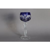 Lausitzer Glas Weinrömer Weinglas H 19, 5 cm Überfang Kobaltblau von porcelainexpert