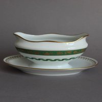 Richard Ginori Sauciere Mit Fester Untere Pincio Green Grün Italien von porcelainexpert