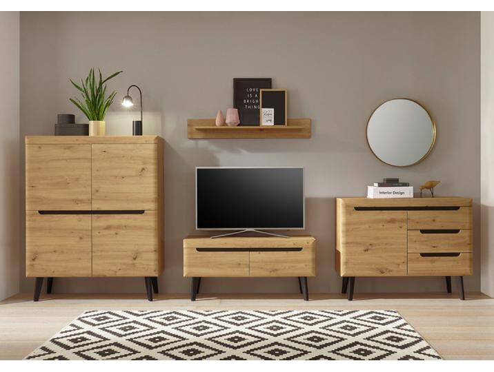 Anbauwand N6 TORGE 4-teilig 361 x 170 cm Eiche Artisan Dekor von porta