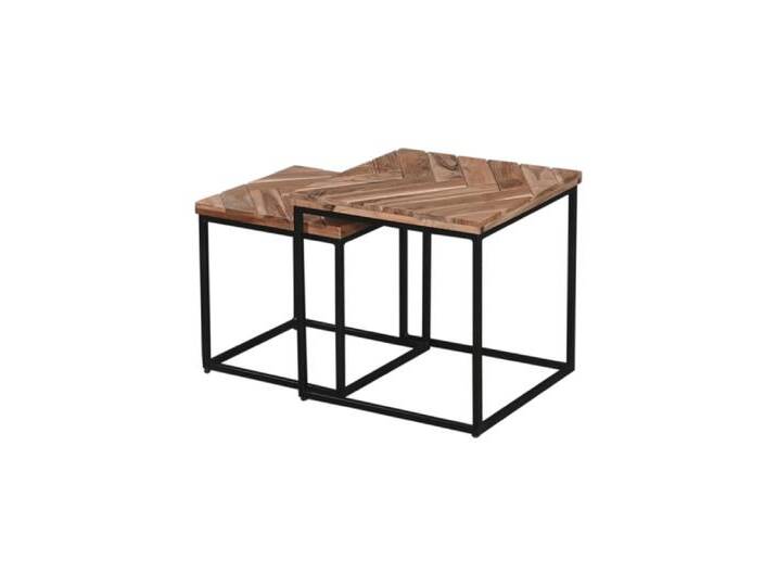 Beistelltisch 2er Set LUANDA Massivholz Akazie natur/schwarz von porta