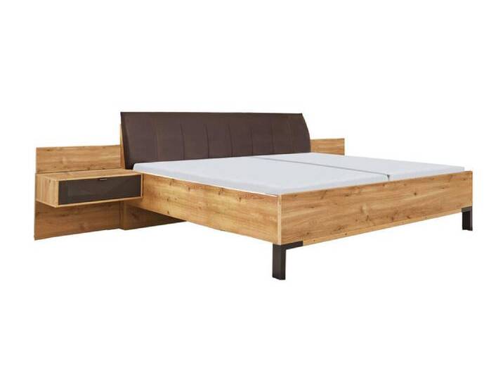 Bettanlage CLIVO Bianco Eiche/ Lederlook Havanna von porta