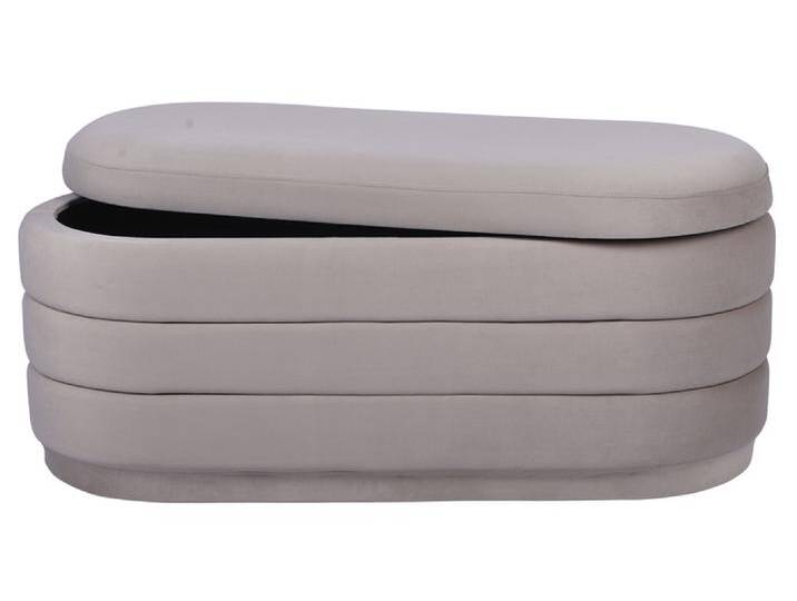 Bettbank oval 104 x 44 x 44 cm Samt Grau Bettbank oval 104 x 44 x 44 cm Samt Grau von porta