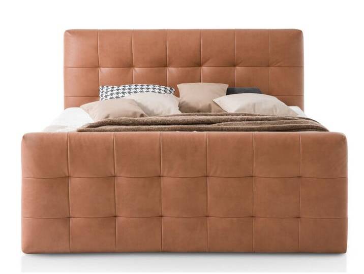 Boxspringbett BARELL LEEDS GAVIN 180 x 200 cm cognacbraun von porta