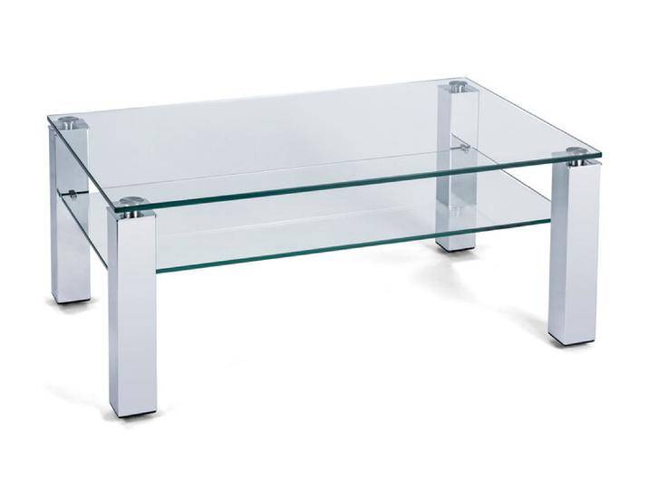 Couchtisch 110 x 70 cm Klarglas/ chromfarbig von porta