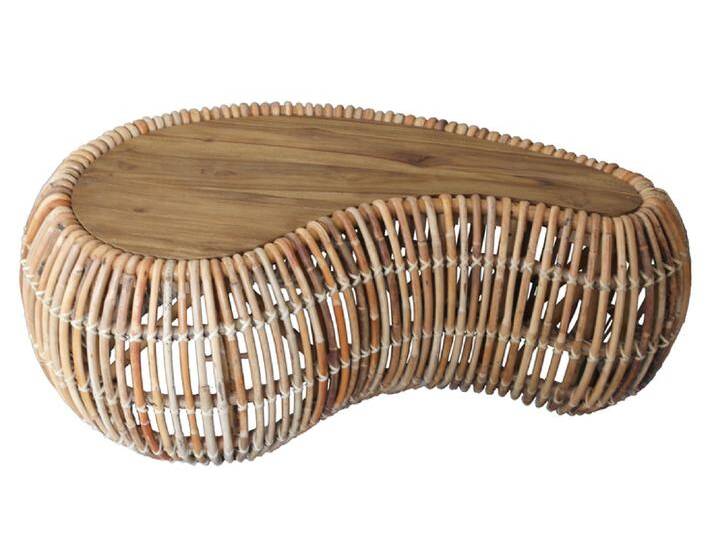 Couchtisch 120 x 45 cm Rattan/recyceltes Teak natur Couchtisch 120 x 45 cm Rattan/recyceltes Teak natur von porta