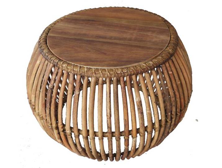 Couchtisch 60 x 45 cm Rattan/recyceltes Teak natur Couchtisch 60 x 45 cm Rattan/recyceltes Teak natur von porta