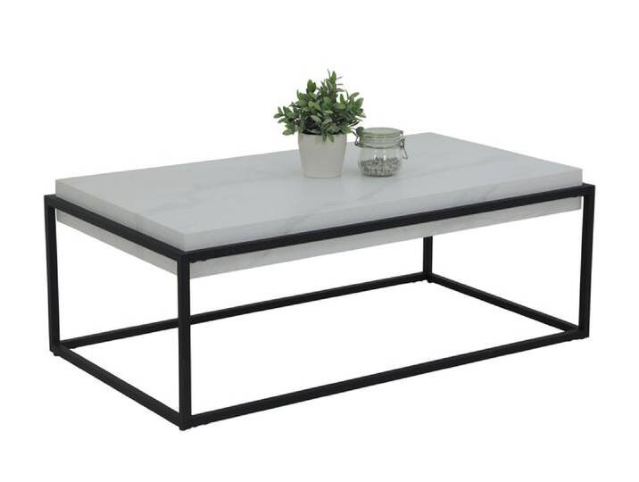 Couchtisch CARLOS 114 x 64 cm weiß/schwarz matt von porta