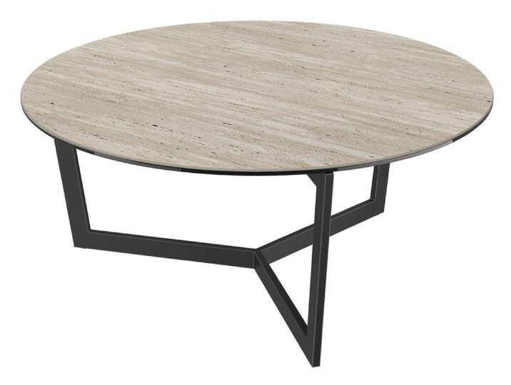 Couchtisch TAMARA, Metall/Stein, 90 x 90 x 40 cm Braun/Schwarz von porta