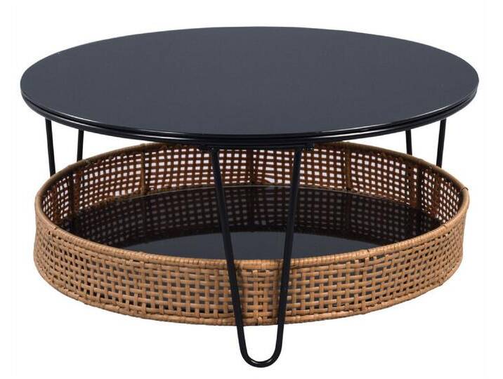 Couchtisch WILLY 80 cm schwarz/ braun von porta