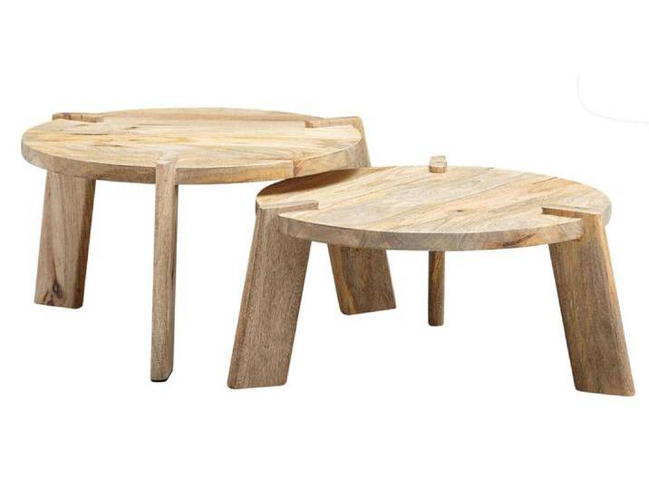Couchtisch rund 2er Set Mango massiv von porta