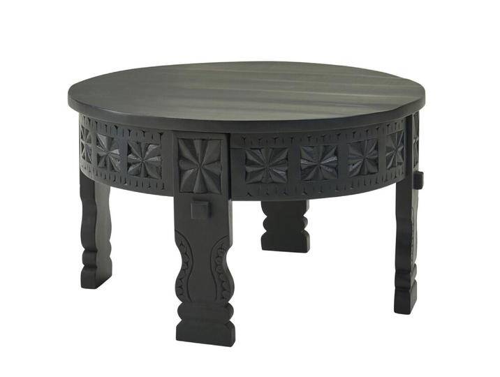 Couchtisch rund 60 cm Mango massiv Schwarz von porta