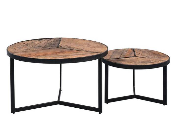 Couchtisch rund SINGAPUR 2er Set braunschwarz von porta