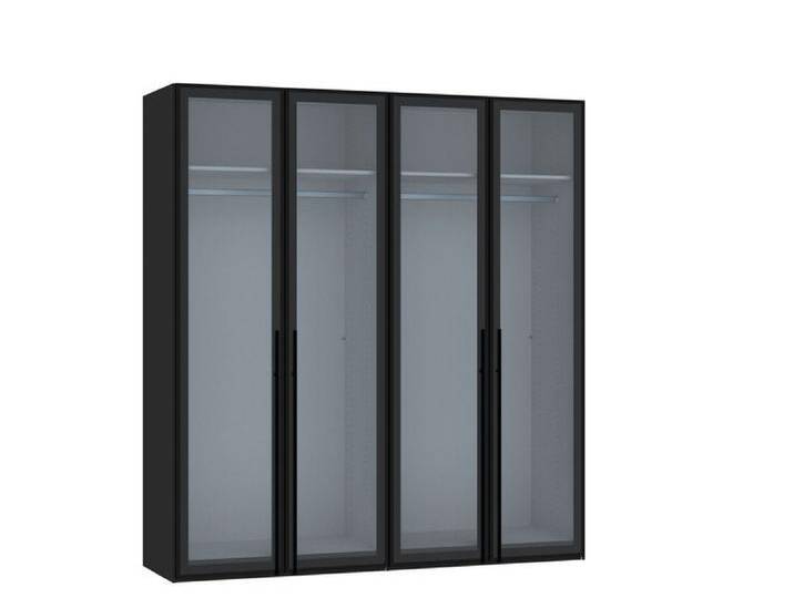 Drehtürenschrank LONGLINE 4-türig Novaschwarz/ Rauchglas Drehtürenschrank LONGLINE 4-türig Novaschwarz/ Rauchglas von porta