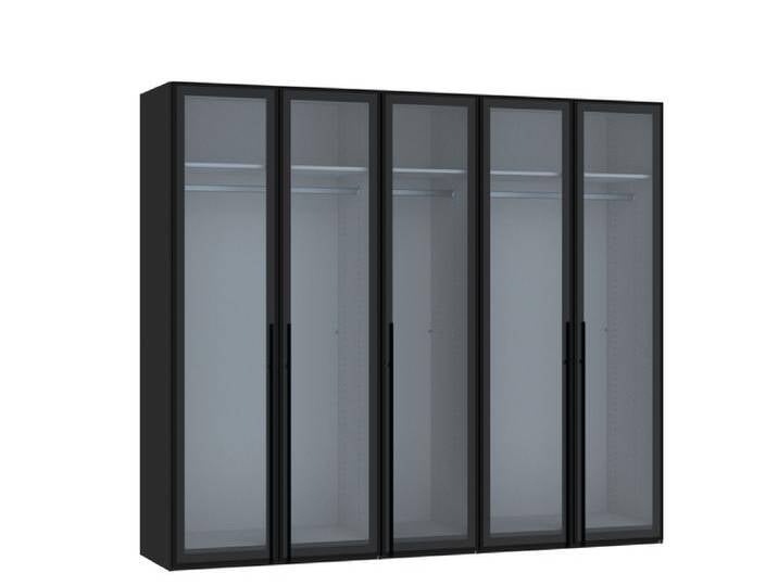 Drehtürenschrank LONGLINE 5-türig Novaschwarz/ Rauchglas Drehtürenschrank LONGLINE 5-türig Novaschwarz/ Rauchglas von porta