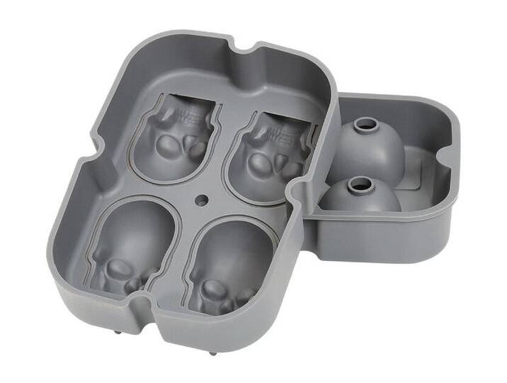 Eiswürfelform CRANIO Schädel Silikon grau von porta