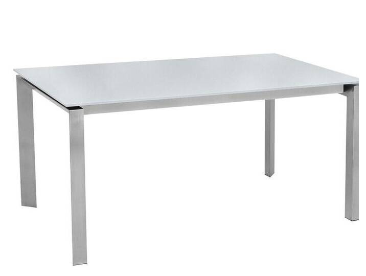 Esstisch COMEDOR 140-190 x 100 cm Edelstahl /Glas weiß Esstisch COMEDOR 140-190 x 100 cm Edelstahl /Glas weiß von porta