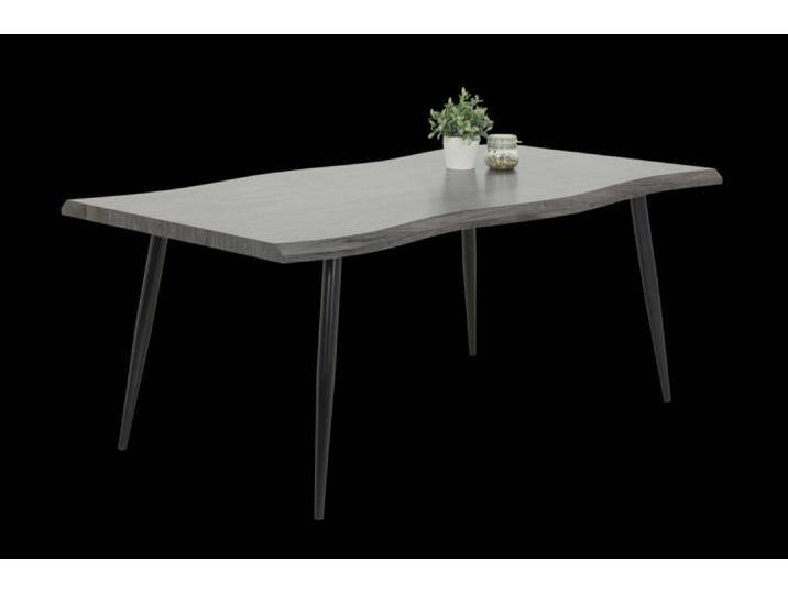Esstisch GABI I 180 x 100 cm Akazie-Dekor grau/schwarz von porta
