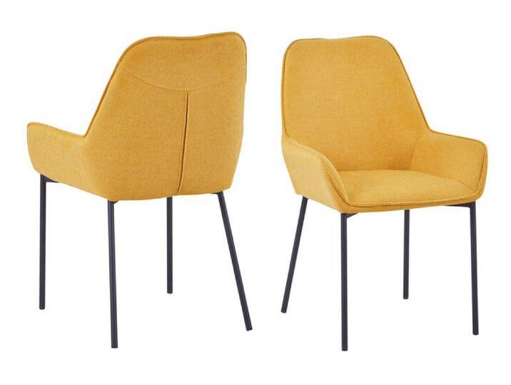 Esszimmerstuhl 2er Set Strukturstoff senfgelb Esszimmerstuhl 2er Set Strukturstoff senfgelb von porta