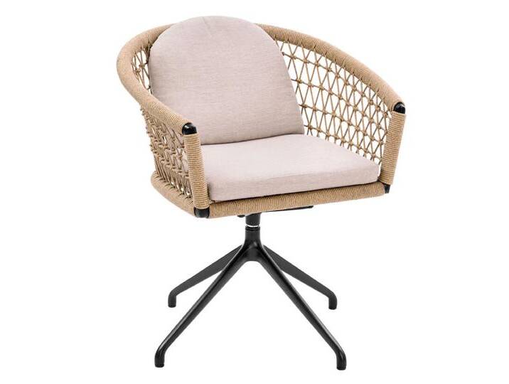 Gartenstuhl OLAF II schwarz /Rope beige von porta