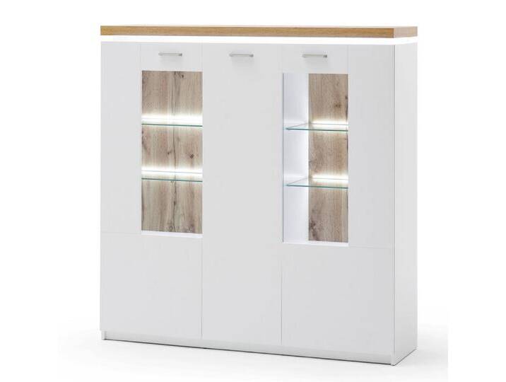 Highboard AARON 138 cm weiß/ braun von porta