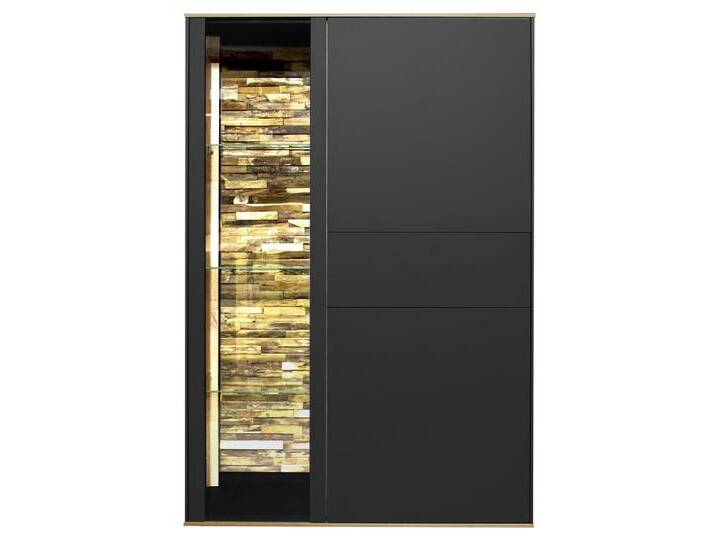 Highboard COMO 101 x 145 cm Anthrazit matt Lack/Asteiche-Dekor von porta