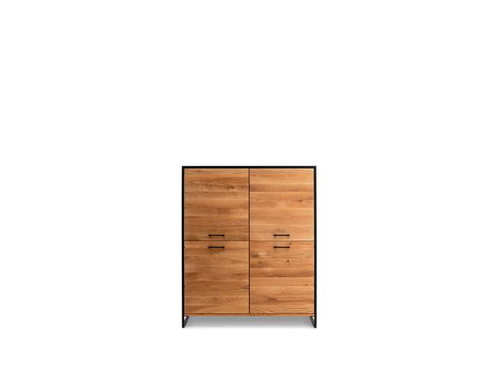 Highboard FRAME 115 x 138 cm Eiche massiv natur geölt/schwarz Highboard FRAME 115 x 138 cm Eiche massiv natur geölt/schwarz von porta