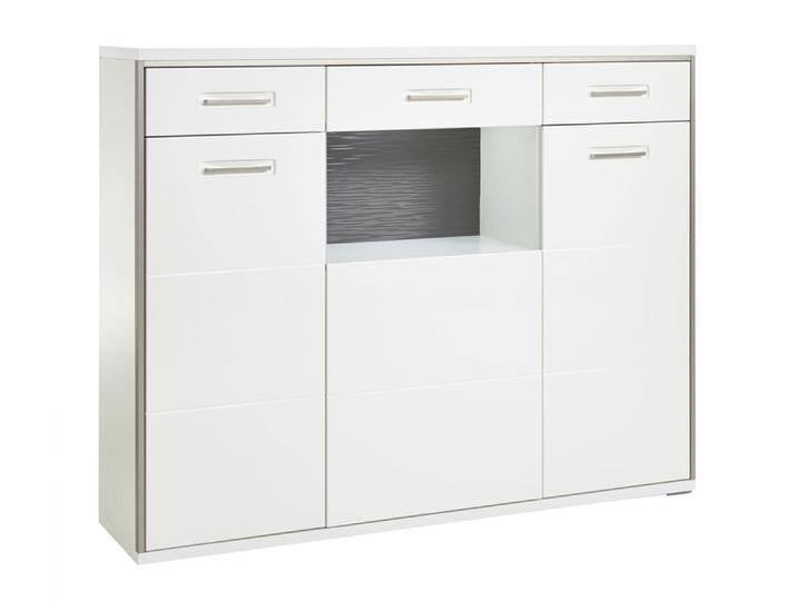 Highboard TRENTO 154 x 121 cm NB Hochglanz weiß von porta