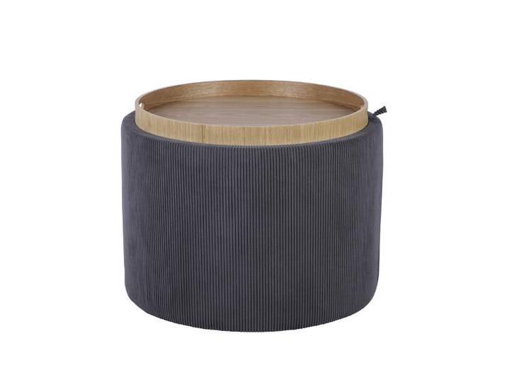 Hocker mit Tablett 56 x 56 x 42 cm Polyester/Kunststoff Grau Hocker mit Tablett 56 x 56 x 42 cm Polyester/Kunststoff Grau von porta