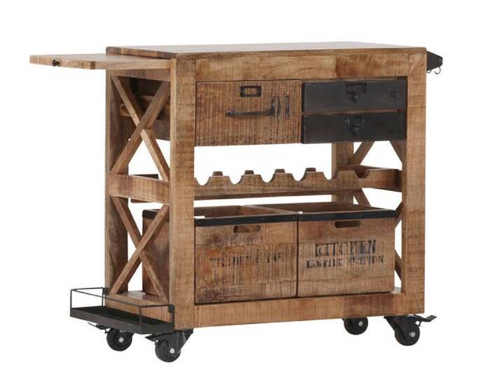 INTERhome Servierwagen MARC 97 x 85 cm Mango massiv von porta