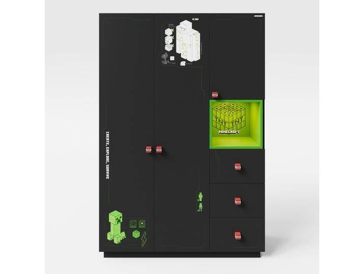 Kinder-Drehtürenschrank MINECRAFT anthrazit/ grün Kinder-Drehtürenschrank MINECRAFT anthrazit/ grün von porta