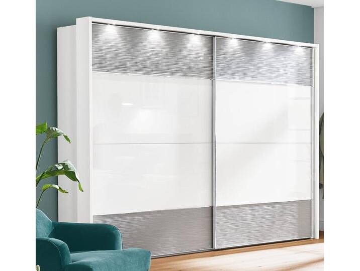 Kleiderschrank 250 x 217 x 67 cm Holznachbildung grau/weiß Kleiderschrank 250 x 217 x 67 cm Holznachbildung grau/weiß von porta