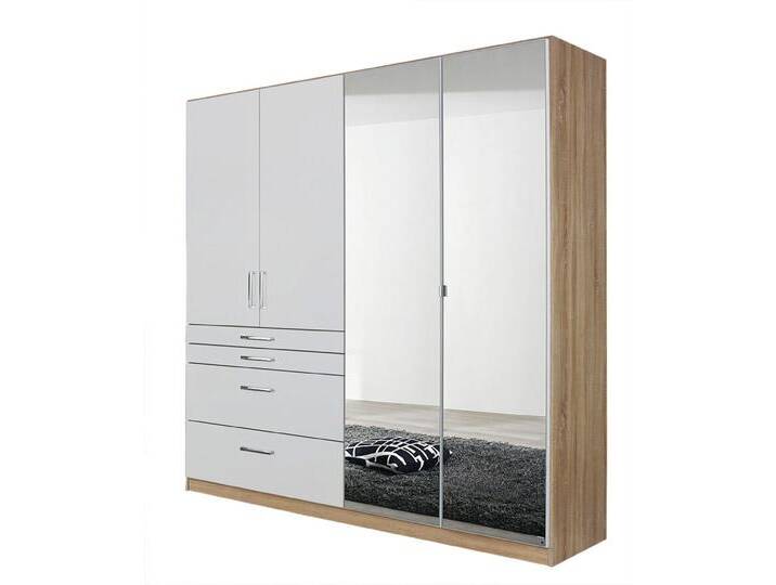 Kleiderschrank HOMBURG 2 Spiegeltüren Sonoma Eiche/HG weiß Kleiderschrank HOMBURG 2 Spiegeltüren Sonoma Eiche/HG weiß von porta