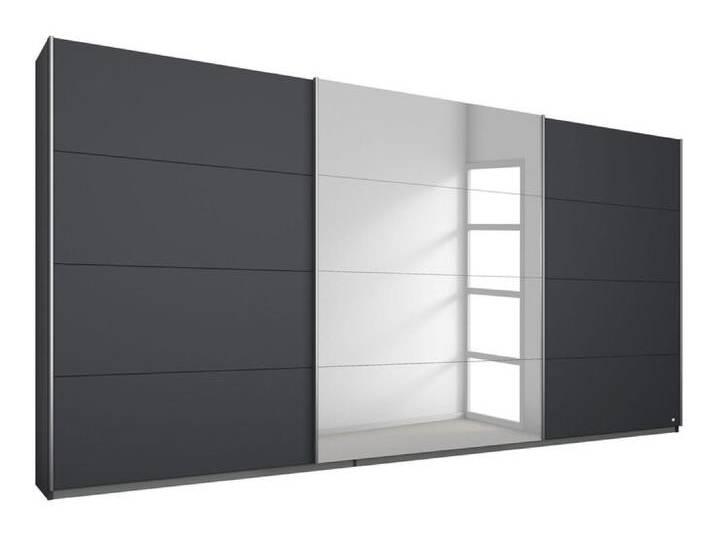 Kleiderschrank KULMBACH 361 x 210 cm Grau metallic/Spiegel mittig von porta
