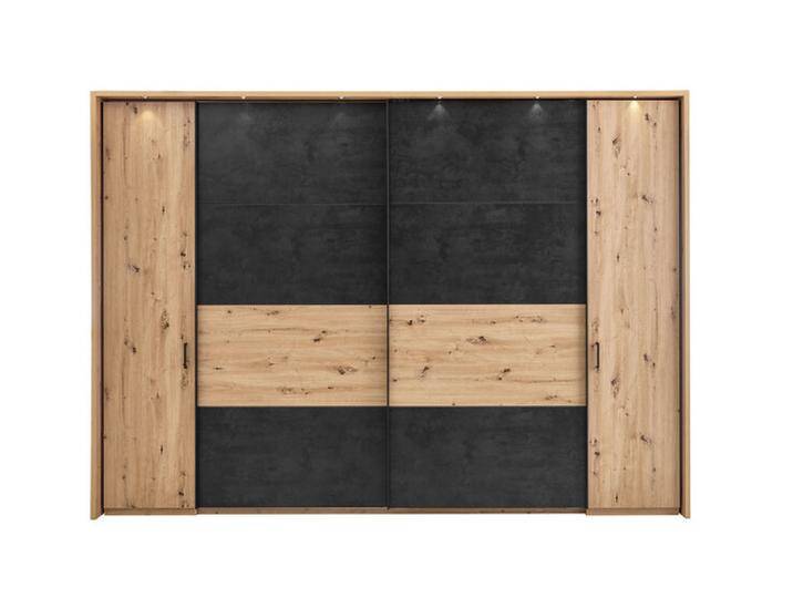 Kleiderschrank SPIEZ Artisan Eiche/ Terra Mater schwarz von porta