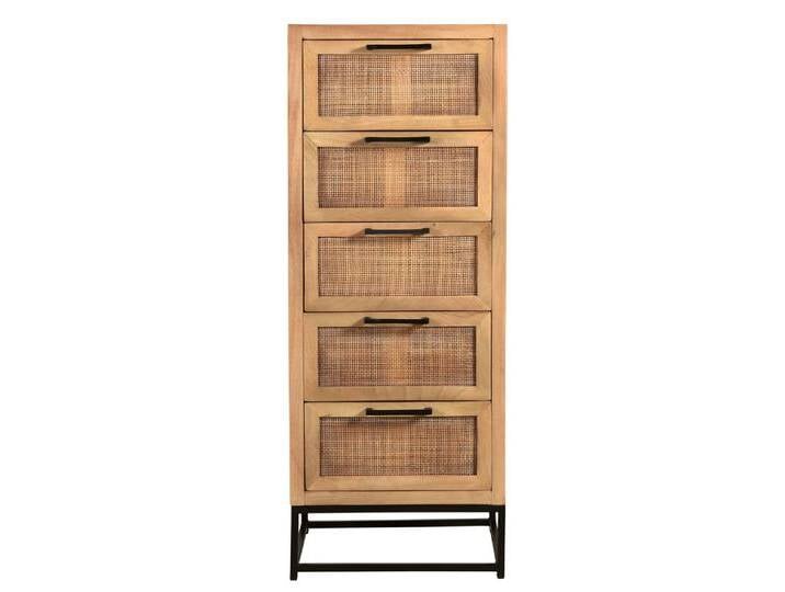 Kommode 45 x 115 cm Mango lackiert mit Rattan-Front von porta