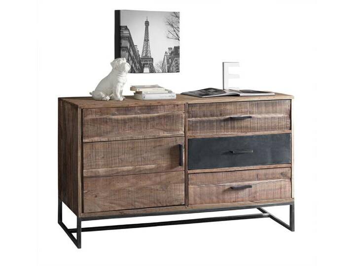 Kommode JOHNSON 40 x 118 x 77 cm Holz Akazie braun/grau von porta