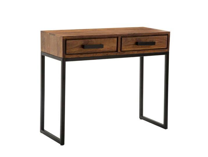 Konsolentisch 90 x 77 cm Sheesham braun schwarz von porta