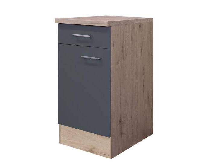 Küchen Unterschrank RALPH 40 cm Eiche/ grau von porta