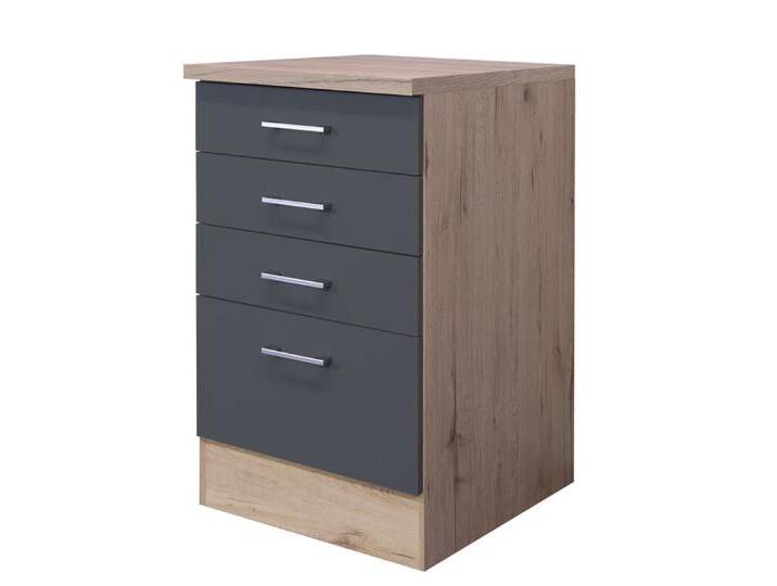 Küchen Unterschrank TIAGO 50 x 85 cm Eiche/ grau von porta