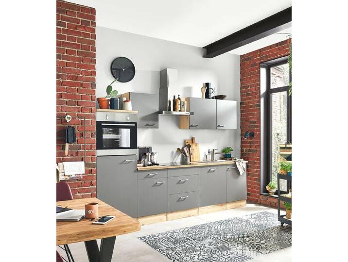 Küchenblock RALPH 280/196-234/60 cm grau/braun von porta
