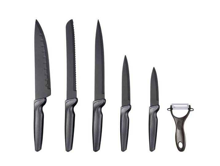 Küchenmesser Set 6-teilig grau von porta